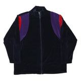Womens Navy Blue Red Purple Colourblock Jacket L Polyester Blend Zip Casual