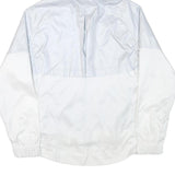 NIKE Womens White Lightweight Hooded Zip Jacket L Polyester Blend Plain