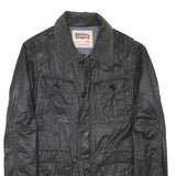 LEVI'S Mens Black Cotton Blend Casual Jacket S Classic Zip Pocketed