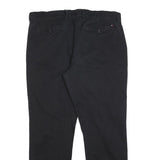 TOMMY HILFIGER Mens Cotton Blend Black Regular Straight Trousers W36 L32 Classic