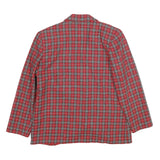 LESLIE FAY Womens Red Grey Check Wool Blend Button Jacket UK 18 Classic Fit