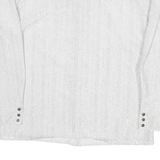 C&A Womens White Basic Long Sleeve Collared Blouse L Lightweight Polyester