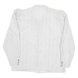 C&A Womens White Basic Long Sleeve Collared Blouse L Lightweight Polyester