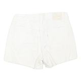 LEVI'S Womens White Cotton Blend Casual Shorts M W30 Raw Hem Classic Fit