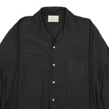 GOLDEN ARROW Mens Black Nylon Shirt L Long Sleeve Button Front Casual