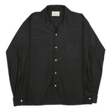 GOLDEN ARROW Mens Black Nylon Shirt L Long Sleeve Button Front Casual