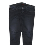 DIESEL Womens Slim Black Denim Cotton Blend Jeans W34 L27 Stud Detail Zip