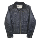 LEE Womens Black Jacket XS Polyester Blend Quilted Zip Pockets Casual Wear