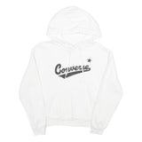 CONVERSE Womens White Hoodie M Cotton Blend Casual Pullover Hooded Sweatshirt