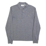 LACOSTE Mens Grey Long Sleeve Plain S Classic Cotton Blend Polo Shirt