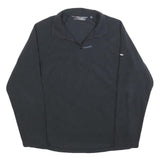 BERGHAUS Womens Black Plain Pullover Jumper 1/4 Zip Polyester UK 12 Outdoor