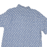 CAMPIA Mens Blue Abstract Pattern Rayon Shirt XL Casual Button Up Relaxed Fit