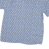 CAMPIA Mens Blue Abstract Pattern Rayon Shirt XL Casual Button Up Relaxed Fit