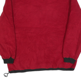 Womens Red Plain Polyester Full Zip Jumper L Casual Comfortable Basic