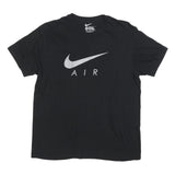 NIKE Mens Black & Silver Modern T-Shirt M Short Sleeve Crew Neck Logo Print