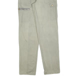 Mens Beige Cotton Regular Cargo Trousers W30 L34 Zip Closure