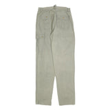Mens Beige Cotton Regular Cargo Trousers W30 L34 Zip Closure