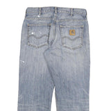 CARHARTT Mens Regular Fit Blue Denim Jeans W30 L26 Zip Closure Casual Wear