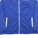 ADIDAS Mens Blue & White Track Jacket L Polyester Blend Zip Climacool Sport