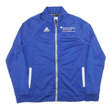 ADIDAS Mens Blue & White Track Jacket L Polyester Blend Zip Climacool Sport