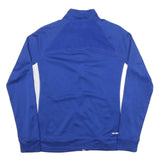 ADIDAS Mens Blue & White Track Jacket L Polyester Blend Zip Climacool Sport