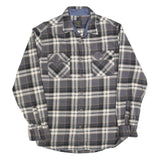 JACHS Mens Grey & Cream Check Shirt M Long Sleeve Cotton Blend Casual