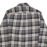 JACHS Mens Grey & Cream Check Shirt M Long Sleeve Cotton Blend Casual
