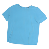 NOTIONS Womens Blue Basic Top Short Sleeve Round Neck Plain S Lightweight