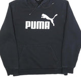 PUMA Mens Black Hoodie S Cotton Blend Pullover Casual Sportswear