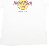 HARD ROCK CAFE Womens White Honolulu Graphic T-Shirt XL Short Sleeve Crew Neck