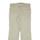DICKIES Womens Regular Fit Beige Cotton Blend Zip Trousers W34 L31 Workwear