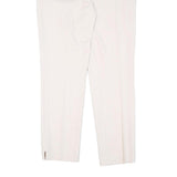 REISS Womens Cotton Slim Cream Trousers W32 L29 Tailored Zip Closure