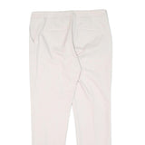 REISS Womens Cotton Slim Cream Trousers W32 L29 Tailored Zip Closure