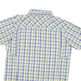 COLUMBIA Mens Blue & Yellow Check Shirt L Cotton Blend Lightweight Casual
