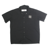DICKIES Mens Black Cotton Blend Shirt M Workwear Short Sleeve Button Up