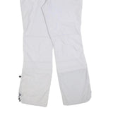 BIG BEAR Womens White Regular Fit Straight Trousers W30 L32 Polyester Blend Zip