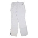 BIG BEAR Womens White Regular Fit Straight Trousers W30 L32 Polyester Blend Zip