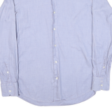BOSS Mens Blue Plain Shirt L Cotton Blend Classic Fit Long Sleeve Button Shirt