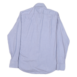 BOSS Mens Blue Plain Shirt L Cotton Blend Classic Fit Long Sleeve Button Shirt