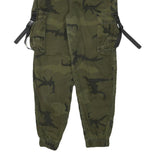 FB SISTER Womens Cotton Blend Green Camouflage Relaxed Tapered Trousers W26 L26