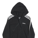 ADIDAS Womens Black Full Zip Hoodie S Cotton Blend Casual Sportswear