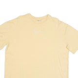 KARL KANI Mens Beige Cotton Blend T-Shirt S Short Sleeve Crew Neck Minimal Logo