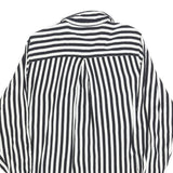ZARA BASIC Womens Black & White Striped Shirt Long Sleeve Collared L Button Up