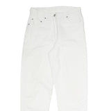 ROSALINI Womens Cotton Blend White Relaxed Tapered Trousers W29 L29 Stylish