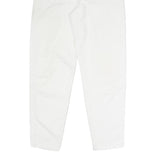 ROSALINI Womens Cotton Blend White Relaxed Tapered Trousers W29 L29 Stylish