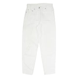 ROSALINI Womens Cotton Blend White Relaxed Tapered Trousers W29 L29 Stylish