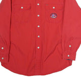 TOMMY HILFIGER Mens Red Sailing Crest Shirt M Classic Cotton Long Sleeve