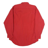 TOMMY HILFIGER Mens Red Sailing Crest Shirt M Classic Cotton Long Sleeve