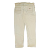 CARHARTT Mens Cotton Beige Relaxed Straight Trousers W40 L32 Workwear Zip