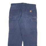 CARHARTT Mens Cotton Blend Blue Relaxed Straight Trousers W40 L34 Workwear